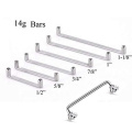 14G Internally Threaded Staple Surface Barbell  Prong Set CZ Titanium ASTM F136 Piercing